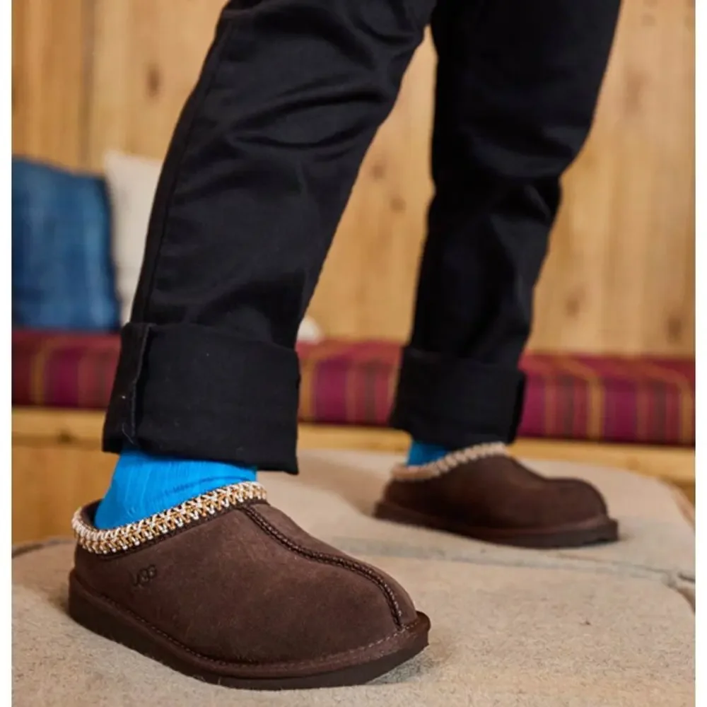 UGG Kids Tasman II Slippers US 1 EU 31 Brown Suede Slip On GUC